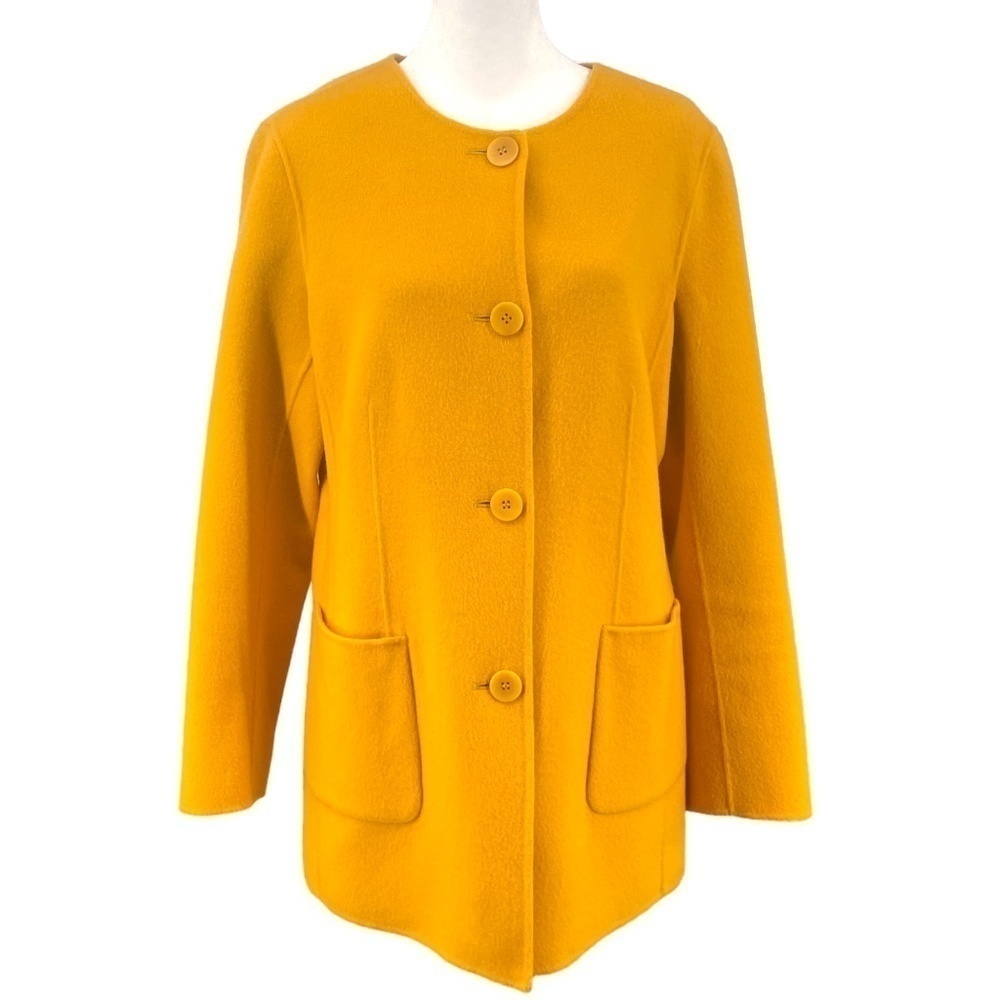 Talbots Double Face Soft Wool Jacket, Mustard, Si… - image 1
